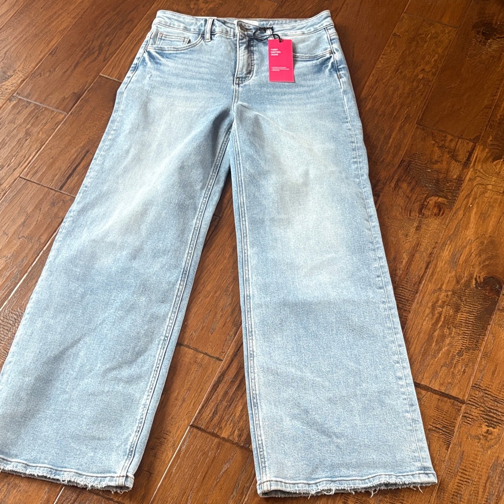 Women's wide leg tummy control Jeans
